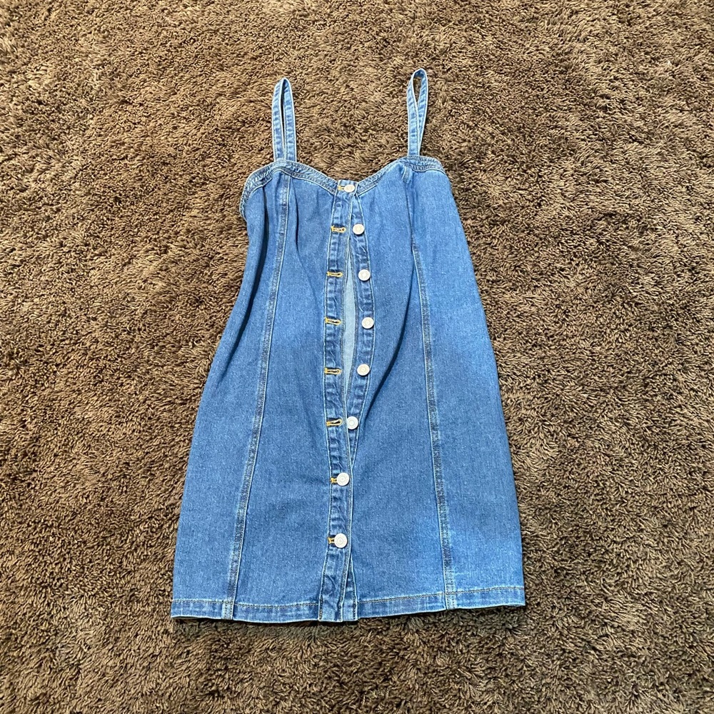 pacsun button up denim dress size s